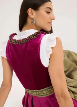 Dirndl mit Samt in Midilänge (2-tlg.Set)