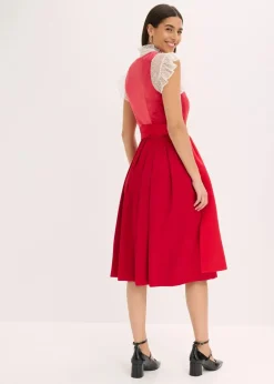 Dirndl mit Samt in Midilänge (2-tlg.Set)