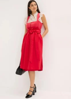 Dirndl mit Samt in Midilänge (2-tlg.Set)