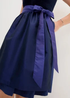 Dirndl mit Samt-Mieder und Satin-Schürze (2-tlg.Set)