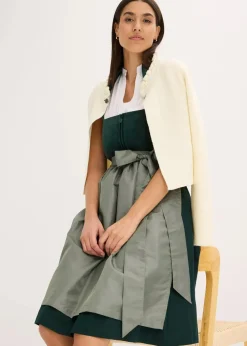 Dirndl mit Samt-Mieder und Satin-Schürze (2-tlg.Set)