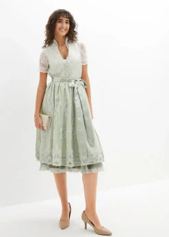 Dirndlbluse mit Spitzenärmeln