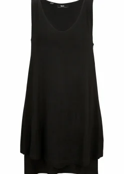 Doppellagiges Long-Top aus Viskose-Mix