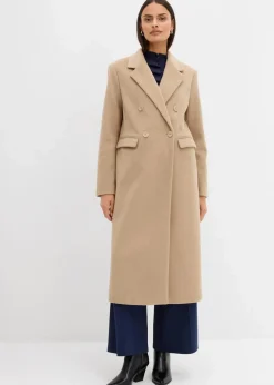 Doppelreihiger Mantel in Wolloptik