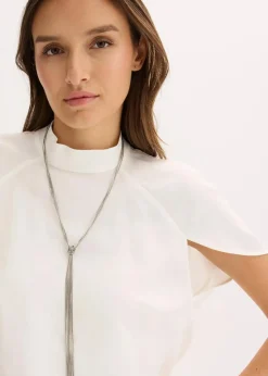 Elegante Kurzarmbluse aus glänzenden Satin