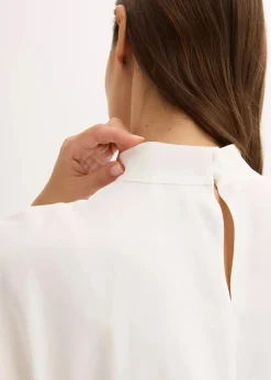 Elegante Kurzarmbluse aus glänzenden Satin