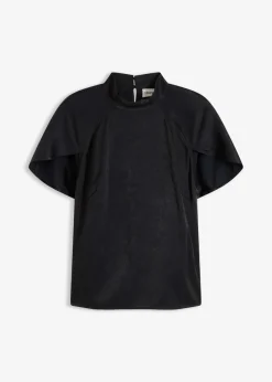 Elegante Kurzarmbluse aus glänzenden Satin