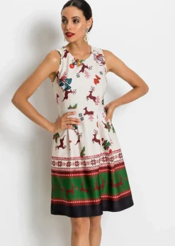 Etuikleid aus fester Scuba-Qualität mit Weihnachtsmotiv