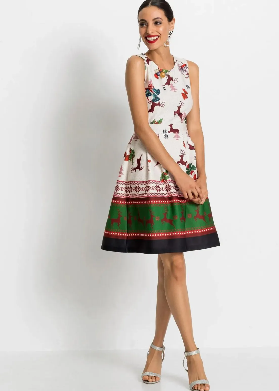 Etuikleid aus fester Scuba-Qualität mit Weihnachtsmotiv