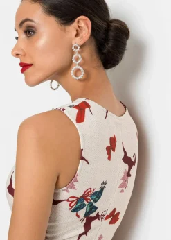 Etuikleid aus fester Scuba-Qualität mit Weihnachtsmotiv