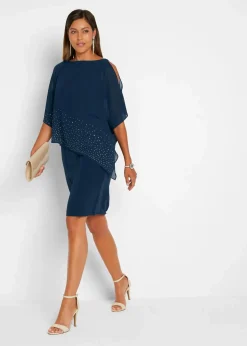 Etuikleid mit Glitzersteinen