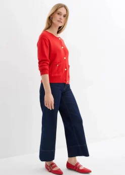 Feinstrickjacke aus Baumwoll-Mix