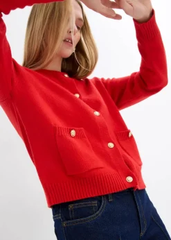 Feinstrickjacke aus Baumwoll-Mix