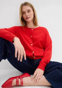 Feinstrickjacke aus Baumwoll-Mix