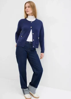 Feinstrickjacke aus Baumwoll-Mix