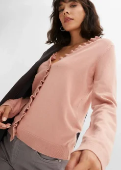 Feinstrickjacke aus fließendem Viskose-Mix