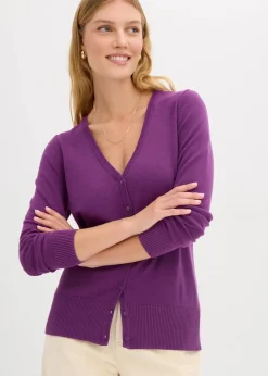 Feinstrickjacke mit Knopfleiste