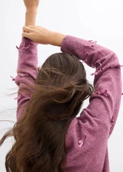 Feinstrickjacke mit Schleifen