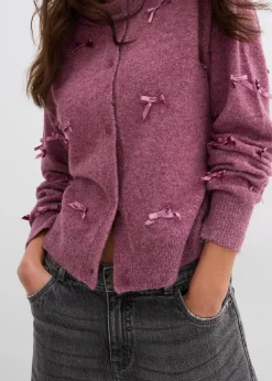 Feinstrickjacke mit Schleifen