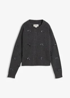 Feinstrickjacke mit Schleifen