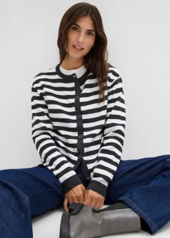 Feinstrickjacke, Rundhals