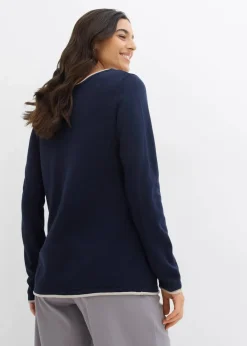 Feinstrickpullover aus Baumwollmix