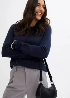 Feinstrickpullover aus Baumwollmix