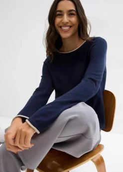 Feinstrickpullover aus Baumwollmix