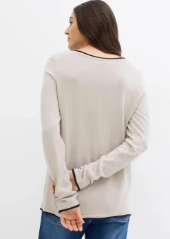 Feinstrickpullover aus Baumwollmix