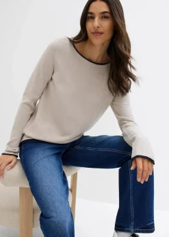Feinstrickpullover aus Baumwollmix