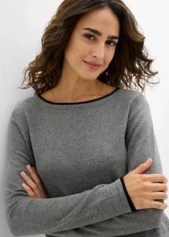 Feinstrickpullover aus Baumwollmix