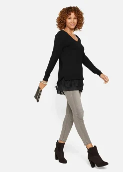 Feinstrickpullover aus fließendem Viskose-Mix