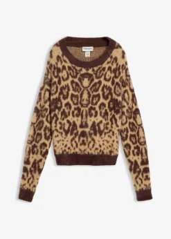 Feinstrickpullover aus flauschigem Federgarn