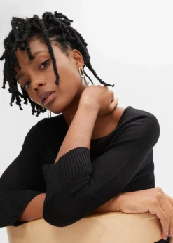 Feinstrickpullover mit 3/4 Arm