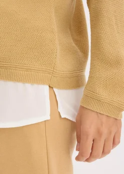 Feinstrickpullover mit Bluseneinsatz