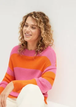 Feinstrickpullover mit Blockstreifen