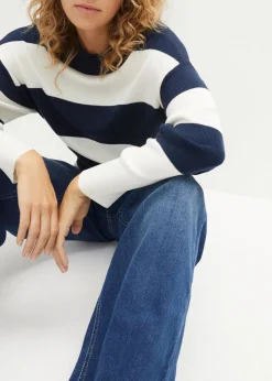 Feinstrickpullover mit Blockstreifen