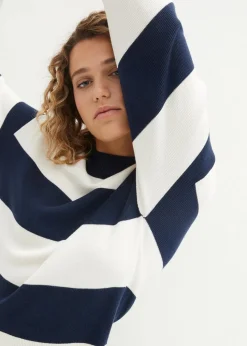 Feinstrickpullover mit Blockstreifen