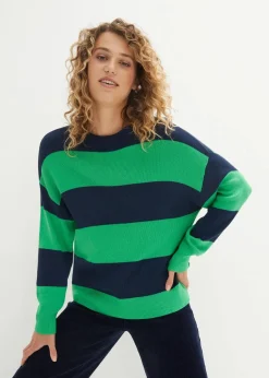 Feinstrickpullover mit Blockstreifen