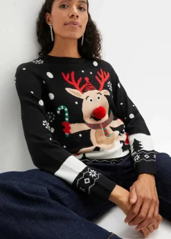 Feinstrickpullover mit Rundhalsausschnitt