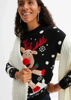 Feinstrickpullover mit Rundhalsausschnitt