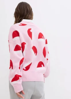 Feinstrickpullover mit Rundhals, oversized