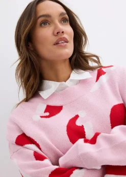 Feinstrickpullover mit Rundhals, oversized