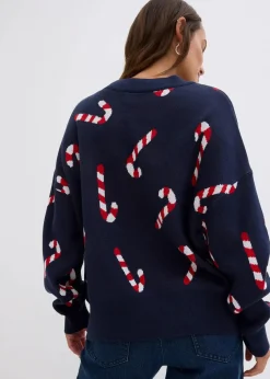 Feinstrickpullover mit Rundhals, oversized