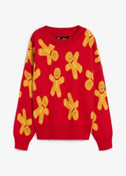 Feinstrickpullover mit Rundhals, oversized