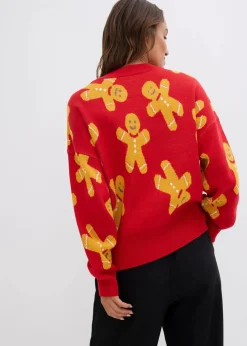 Feinstrickpullover mit Rundhals, oversized