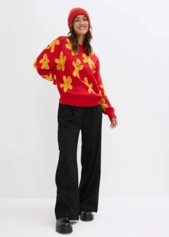 Feinstrickpullover mit Rundhals, oversized