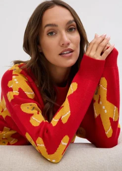 Feinstrickpullover mit Rundhals, oversized