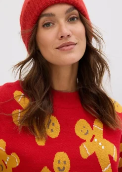 Feinstrickpullover mit Rundhals, oversized