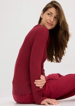 Feinstrickpullover mit schmückendem Kragen